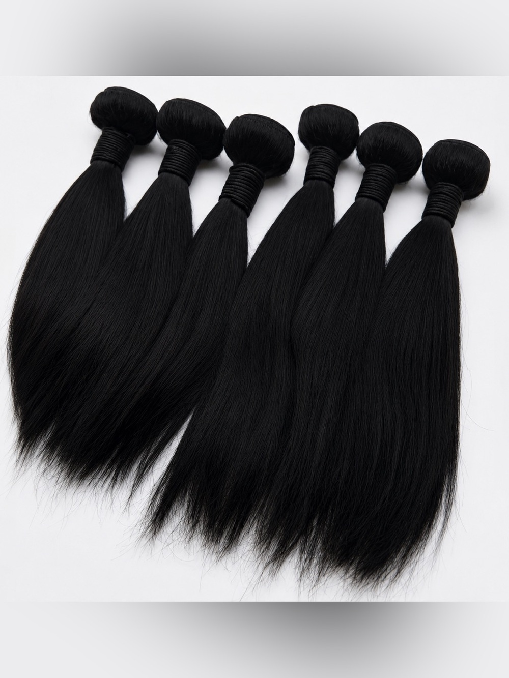 Human hair Blend 10 In & 12 In Bundle Lot Black Straight Hair
